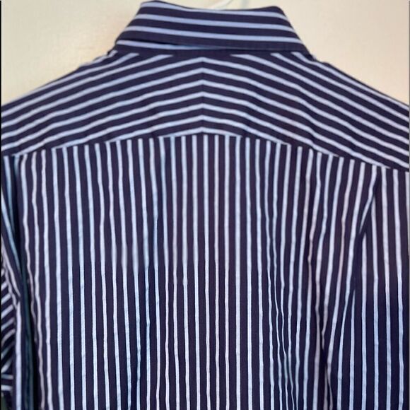 BEN SHERMAN Blue Stripes Dress Shirt.Size 16 1/2 - Picture 3 of 9